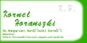 kornel horanszki business card